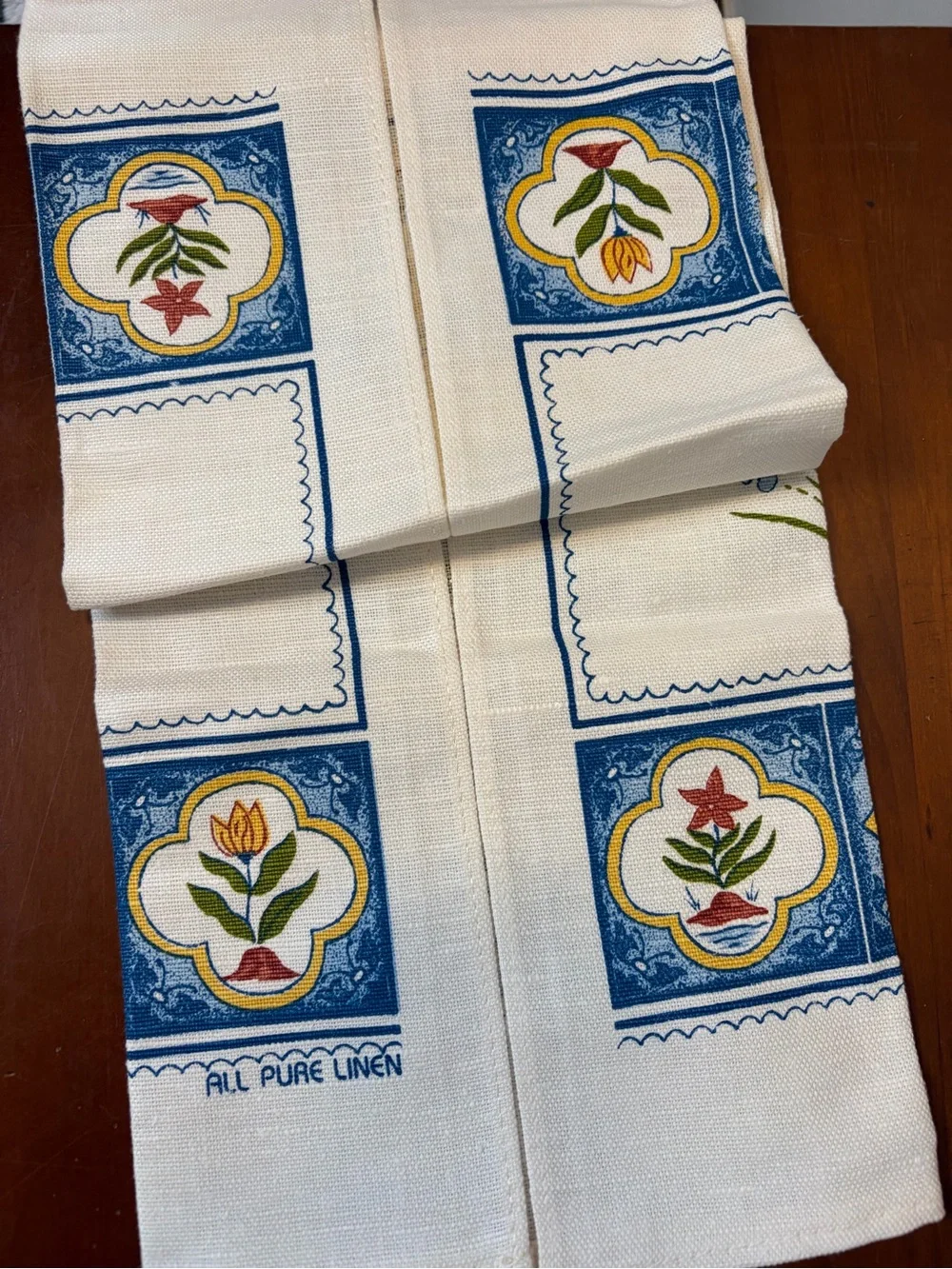 Vintage Stevens Pure Linen Cream Kitchen Towel cottage core rooster, Swan, bunny